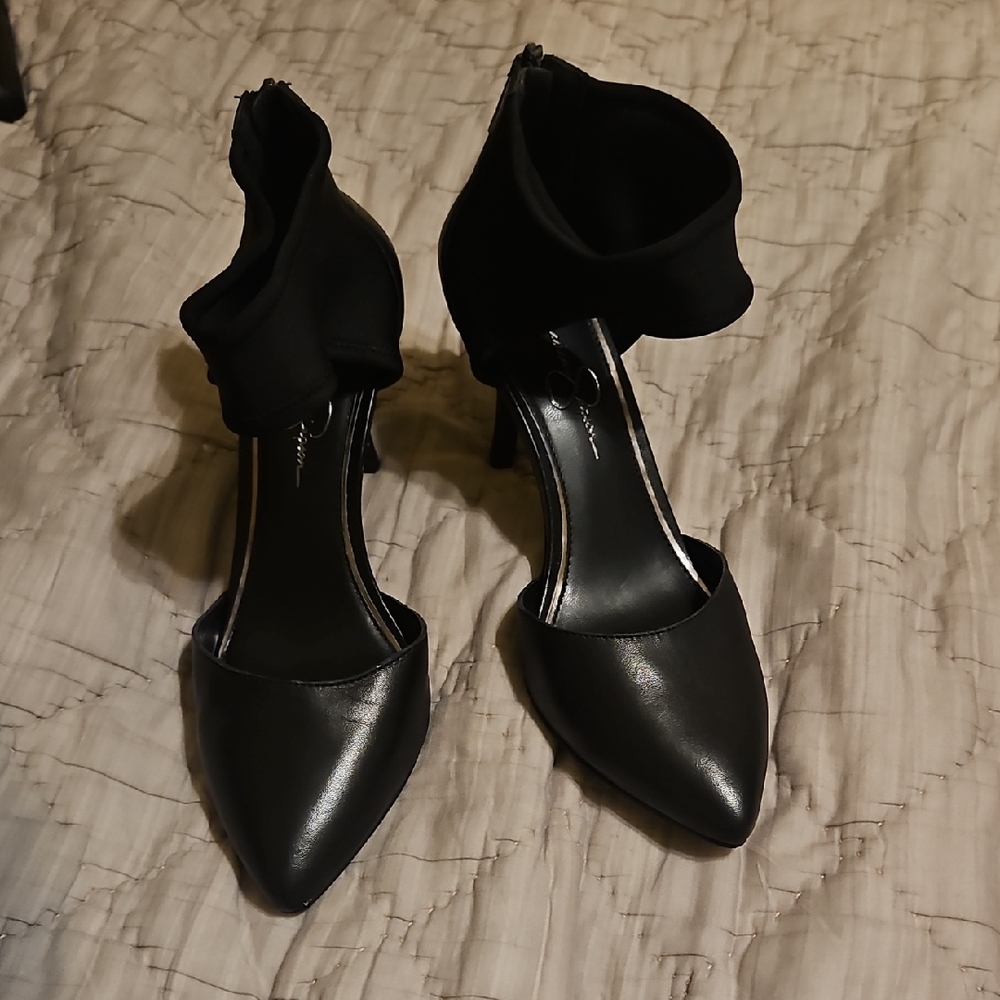 Jessica Simpson Black Ankle Strap Heels